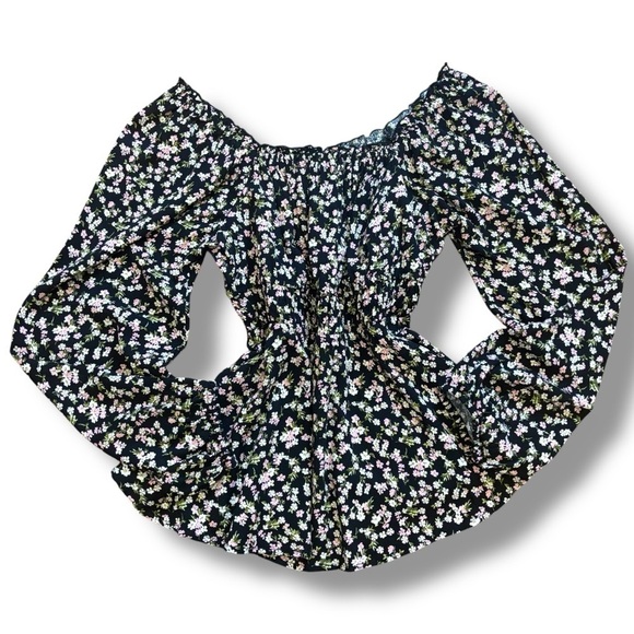 torrid Tops - NWT Torrid Black Floral Peasant Cottagecore Blouse - Plus Size 1